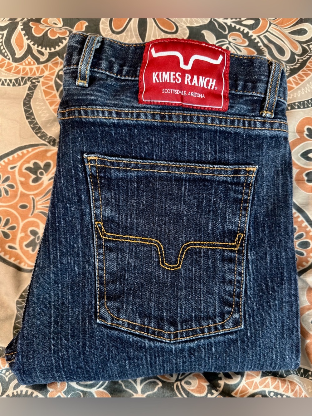 Pre-owned mens kimes ranch jeans (WAYNE) slim fit,low rise SIZE 36x36 no flaws